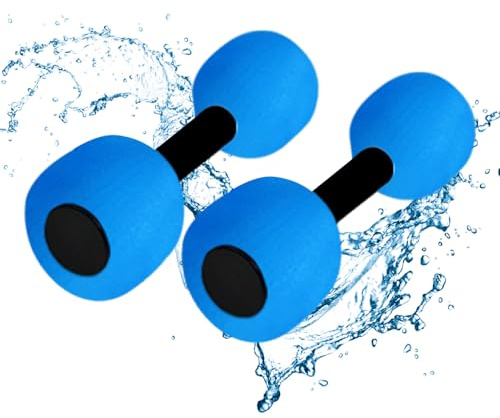 Lot de 2 haltères aquatiques en EVA haute densité pour entraînement de résistance de piscine - Équipement de musculation aérobic pour adultes, adolescents, amis de la famille W