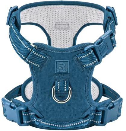 No Pull Dog Harness M for Medium Dogs,with 3 Buckles & Clips, Oxford & Mesh