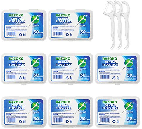 Zahnseide Sticks,Einwegzahnseide Dental Floss Zahnpflege Interdental Flosser mit tragbarem Reiseetui und Zahnstocher, perfekt für Familien, Hotels und Reisen (400 Stück)