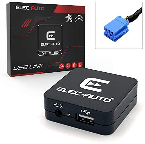 FLAC USB MP3 Auxiliary Interface for Peugeot, Citroen Car with ISO Socket | Charger | Jack Plug | Invisible Flush-Mounted Box | Car Radio Accessory | USB Flash Drive Adapter