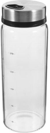 Glass Salt Pepper Shaker with 3 Adjustable Pour Holes and Measurements Rotating Spice Jar Glass Seasoning Bottle Pepper Shaker Condiment Container Spice Dispenser Kitchen Gadgets 300ml