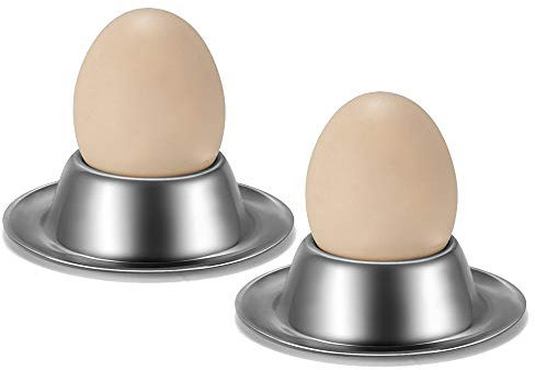 Yumin Lot de 2 Porte-Coquetiers, Coquetiers en Acier Inoxydable Assiettes Support de Vaisselle pour Oeuf Dur, PréSentoir de Cuisine