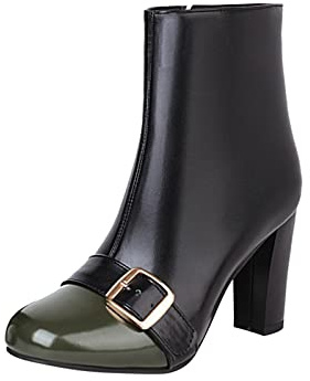 Susenstone Bottines pour femmes hiver talon épais Chelsea bottes équitation bottes militaires imperméable confortable sans lacet chaussures d'hiver en plein air pour femmes automne et hiver bottines