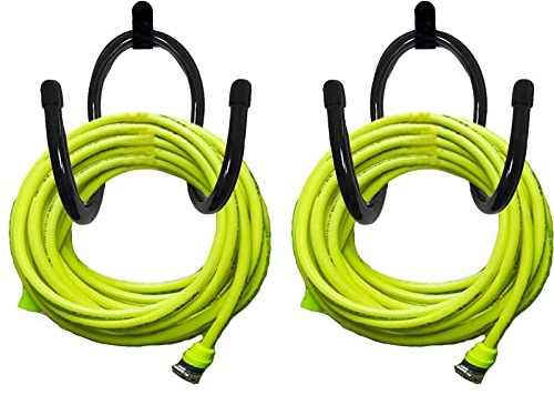 Pmsanzay 2 Pack Hose Hanger,Metal Hose Holder Wall Mount, Hook for Garden Hose/Expandable Hose/Hose Reel/Water Hose/Pocket Hose/Flexable Hose/Magic Hose- Chain-Link Fence or Wall Mount
