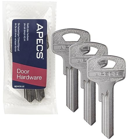 Chiave di ricambio per cilindro e doppio cilindro, ideale per cilindri di chiusura della serie APECS EC, per servizio chiavi, set da 3