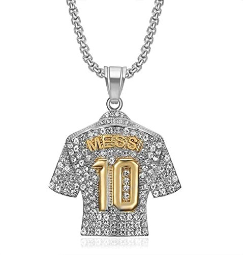 Nummer 10 Fußball Jersey Anhänger, Nummer 10 Jersey Fußball Halskette für Männer, Nummer 10 Fußball Halskette Fußball Charme Schmuck, Felsen Fußball Jersey Halskette Fußballspieler Nummer 10 Anhänger