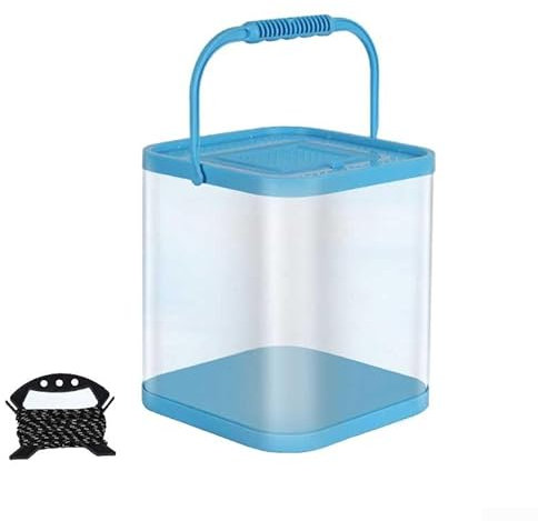 Faltbarer Eimer, transparent, verdickt, multifunktional, EVA-Angeleimer (Eimer + 6 Meter Seil)