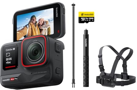 Insta360 Ace Pro Winter Kit - Waterproof Action Camera Co-engineered with Leica, Flagship 1/1.3 Sensor and AI Noise Reduction for Unbeatable Image Quality, 4K120fps, 2.4 Flip Screen & AI Features
