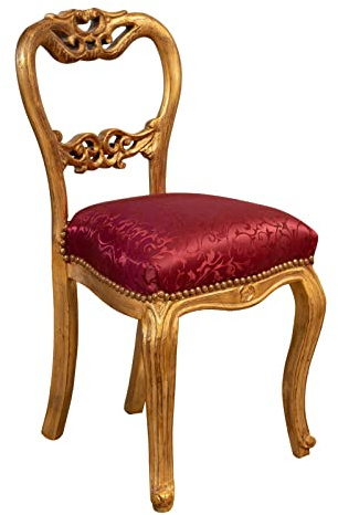 Biscottini Sedia imbottita L43,5xPR45,5xH83,5 rossa - Sedie sala da pranzo - Sedie vintage - Poltroncina camera da letto - Arredamento casa