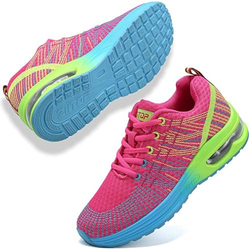 Womens Trainers Running Shoes Air Cushion Sneakers Ladies Walking Trainers Lightweight Breathable Mesh Athletic Sports Sneakers Non Slip Casual Gym Tennis Jogging Shoes