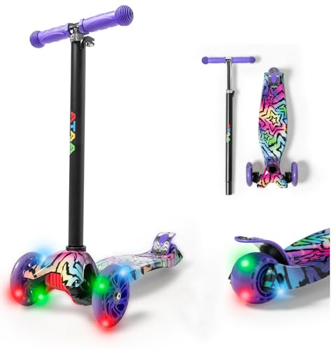 Patinete Infantil de 3 Ruedas ATAA Flash Stars con Luces LED y Manillar Ajustable