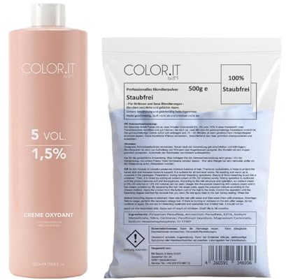 COLOR.IT by BM Blondier-Set 1000ml Creme-Entwickler und 500g Blondierpulver (1,5%, 1er Pack)