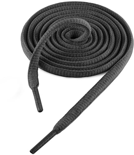 UamGlsob 3 Paia di Lacci per Scarpe Sportive Ellittici, 6 mm Sottili e Piatti, Ideali per Scarpe da Corsa e Sportive (Black, 54/140cm)