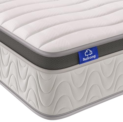 Suilong Matelas 180x200, 30cm d'épaisseur Matelas à Ressorts Ensachés Indépendants et Mousse à Mémoire de Forme, Matelas Hybride 7 Zones de Soutien, Respirant, Confortable pour Adultes et Enfants