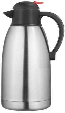 PNJB Stainless Steel Thermal Carafe Jug, Durable & Stylish, Spill-Resistant Design, Ergonomic Handle, Wide Opening, Mouth Sleek & Modern, Lightweight & Portable,2litre
