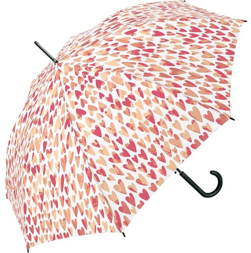 Benetton Stockschirm Long Automatik Aquarell Hearts - pink