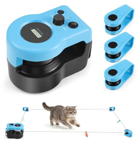 HIUYRFS Juguetes para Gatos de Interior, Nueva Cinta de Correr para Gatitos Aburridos, Juguetes para Gatos con Control automático/Remoto y Velocidad Ajustable, Juego de Persecución, Carrera, Ejercic