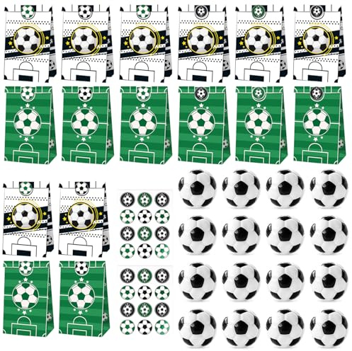 Boîte Kit Cadeau Foot Anniversaire 34 PCS avec Jouets et Sacs Cadeaux pour Enfant Party