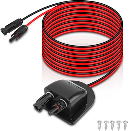 Passe Toit Etanche Panneau Solaire avec 10 Pieds Câble pour Camping Car, Caravane et Bateau, Pièces et Accessoires pour Camping Car