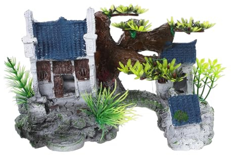 Toyvian Decorazioni per Acquari in Resina Case Decorative per Acquario Creazioni Subacquee per Pesci Grotte per Nascondere i Pesci Casette per Gamberetti Ornamenti per Acquario
