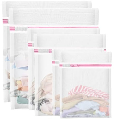 6 PCS Mesh Laundry Wash Bags, Mesh Laundry Bag For Delicates With Zipper, Washing Bag For Socks, Laundry Bag For Underwear, Tshirts, Swimsuit, Baby Clothes, Socks, Bra (60x50cm/50x40cm/40x30cm)