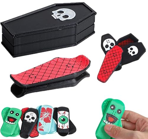 Mini Fingerboard magnétique, Mini Fingerboard imprimé en 3D Jouet Anti-Stress magnétique, Portable, Professionnel, avec Obstacles, Rotation, Virage (E)