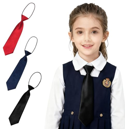 YAZWUR 3 pezzi Cravatte Nere da Donna, Cravatta Nera, Regolabile, Lunga e Stretta, Cravatta Donna, JK, per Ragazze, Laurea, Matrimonio d'Affari