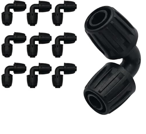 10 Piezas 13mm Conectores de Manguera de Riego Sistema Micro Drip L Accesorios Riego Goteo 13mm (1/2) Conectores de Púas de Manguera Plástico para Cambiar Dirección en Riego de Jardín