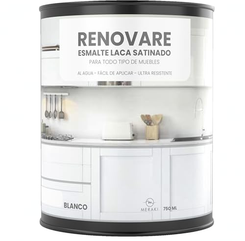 Meraki RENOVARE ESMALTE LACA SATINADO, AL AGUA. 750ML (BLANCO)