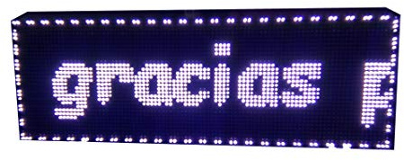 Cartel LED programable con Sensor de Temperatura y Reloj (96x32, Blanco) / Letrero programable/Pantalla programable/Pantalla de Texto/Rótulo Luminoso/Reloj electrónico