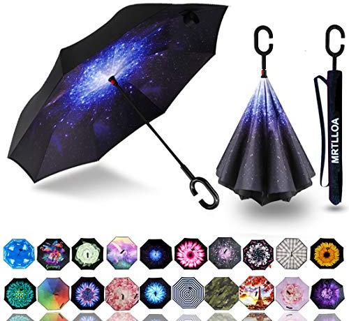 MRTLLOA Inverted Umbrella, 40/49/56 Inch Windproof Double Layer