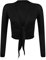 Gloop Damen Schöne, Elegante Bolero Jäckchen Langarm Bolero zum Knoten, Schwarz,L/XL