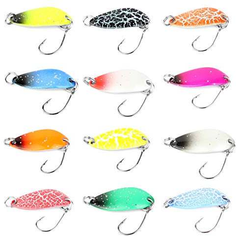 Major Fish Spoon Set Blinker Box 12 Stück 2,5 Gramm Forellen Spoons