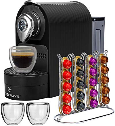 ChefWave Káva Espresso Machine - Nespresso-Compatible, 20 Bar Pressure, Fast Heat-Up, Compact Design, Auto Off, Dishwasher-Safe Water Tank