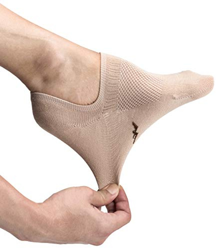 Pro Mountain Thin No Show Socks Women Seamless Wide Toe Box For Health Size S Beige 6 Pack Liner Thin Footies Casual Sneakers Loafer Flats US Shoe 6-8