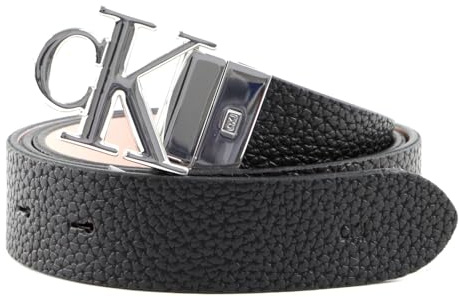 Calvin Klein Reversible Logo Small Leather Belt W80 Black Crystal Pink