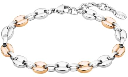 LOTUS STYLE Pulsera Acero Inoxidable Mujer LS2124-2/3 Cadena - Sofisticado Brazalete con Pulido y Acabado Refinado 21 cm - Ideal para Regalo de Cumpleaños - Aniversario - Ocasiones Especiales