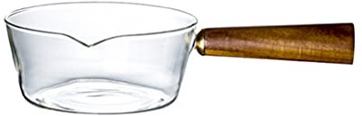 perfk Trasparente di Vetro Pentola Antiaderente Latte Pan Kitchen Mestoli per Noodle Latte Insalata di Fare Il tè - 400ml