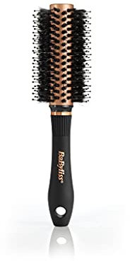 BaByliss Copper Mixed Boar Bristle Thermal Barrel Brush, Black
