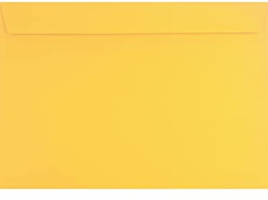 Netuno 10 farbige Briefumschläge Gelb DIN C4 22,9 x 32,4 cm 120g Design Umschläge groß für DIN A4 Dokumente Urkunden Zeugnisse Verträge Unterlagen große Briefhüllen bunt C4 Dokumentenumschläge