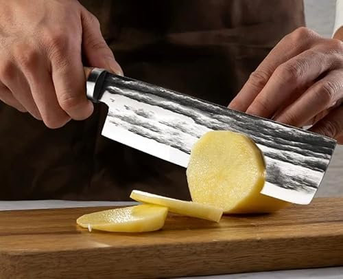 Oldpard Hand Forged Kitchen Clever | Nakiri Knife | Meat & Fishing Knife, Vegetable Cutter | Traditional Japanese Kitchen Tool | Gift Boxed