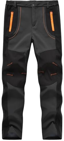 YSENTO Pantalon de randonnée pour homme - Imperméable - En softshell - Coupe-vent - Chaud - Doublure - Pantalon de ski - Pantalon de snowboard - Pantalon d'hiver