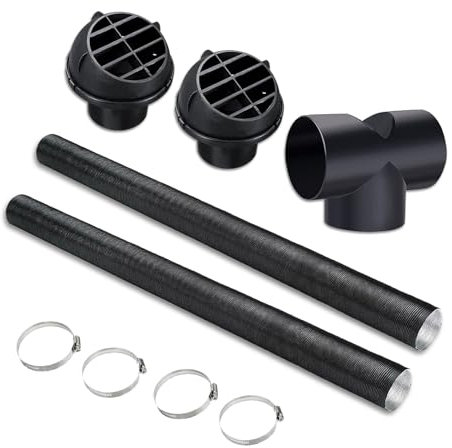Standheizung Diesel Rohr Kanal 75 mm Auto Heizung T-Rohr-Set Heizrohr Autoluftheizer Zubehör, Warmluftauslass Entlüftungsschlauch Rohrleitung Clips Set für Standheizung Auto Parkplatz
