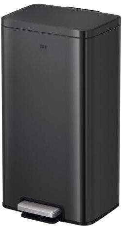 EKO Madison Cubo de Basura Cocina 30L con Pedal | Acero Inoxidable Antihuella y Cierre Suave | Papelera Compacta con Bolsas Incluidas | Diseño Elegante y Robusto