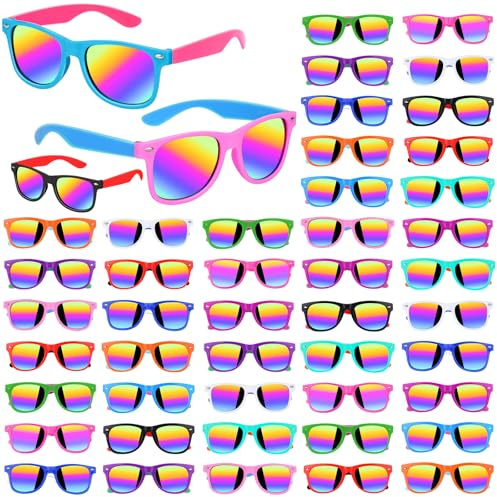 Gifts2U Kids Sunglasses Bulk Party Favors for Kids Ages 3-8, 24 Pack Rainbow Neon Sunglasses for Boys Girls with UV400 Protection, Birthday Pool Gifts Party Supplies.