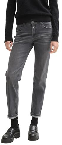 TOM TAILOR Damen Boyfriend Fit Jeans mit Stretch, 10210 - Grey Denim, 27/32