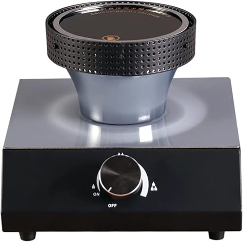 Siphon-kaffebrännare, halogen-silikonbrännaruppvärmning, kaffevärmare med temperaturreglering, vridbrytare, justerbar värme, energibesparande, ingen öppen låga, för sifon-kaffemaskin. Svart
