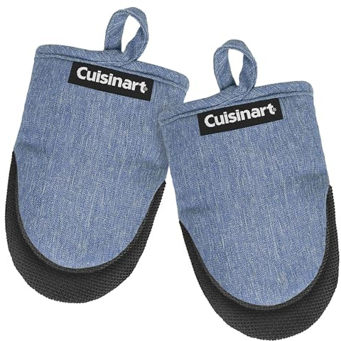 Cuisinart Mini Oven Mitts, 2-Pack, Neoprene Grip, Heat Resistant 350F | Cotton-lined, non-slip neoprene palm, ambidextrous design, ideal for smaller hands and everyday cooking