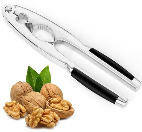 ChromLives Cascanueces de Metal Cascanueces Nueces de Nogal con Mango Antideslizante Abrelatas de Nueces para Nueces de Pecan, Nueces, Almendras, Avellanas, Pistachos