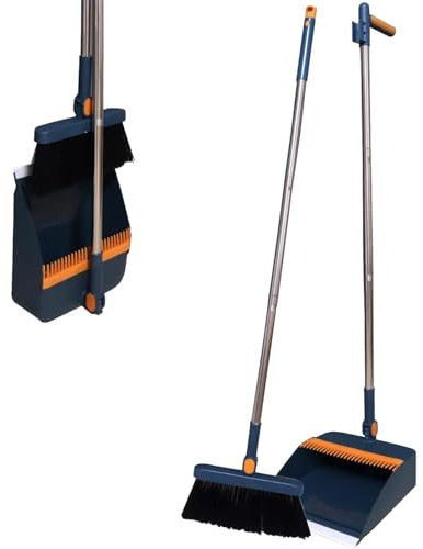 Easy Shopping® Dustpan and Broom Set Long-Handled Broom Kit for Household Cleaning and Sweeping, Brush with Dustpan Cleaning Indoor Outdoor Garden Dusting